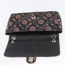 CHANEL Chain Shoulder Bag Satin Black Silver CC Auth ARZ448A-19