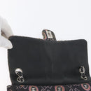 CHANEL Chain Shoulder Bag Satin Black Silver CC Auth ARZ448A-20