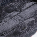 CHANEL Chain Shoulder Bag Satin Black Silver CC Auth ARZ448A-11