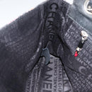 CHANEL Chain Shoulder Bag Satin Black Silver CC Auth ARZ448A-25