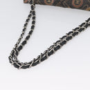 CHANEL Chain Shoulder Bag Satin Black Silver CC Auth ARZ448A-8