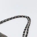 CHANEL Chain Shoulder Bag Satin Black Silver CC Auth ARZ448A-14