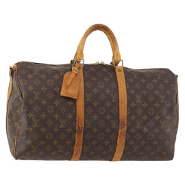 LOUIS VUITTON Monogram Keepall Bandouliere 50 Boston Bag M41416 LV Auth ARZ457