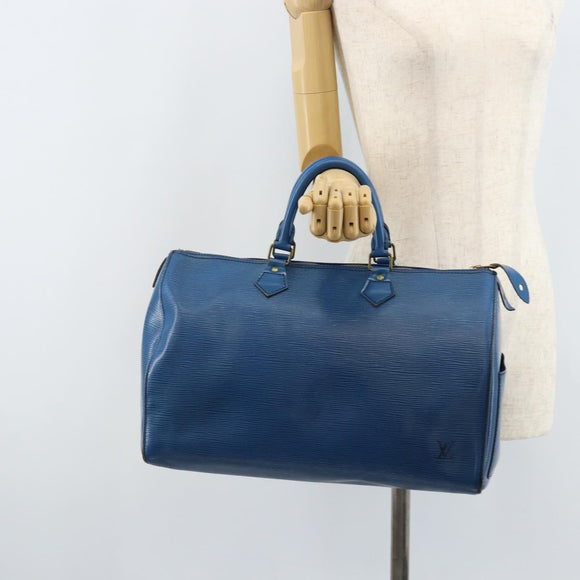 LOUIS VUITTON Epi Speedy 35 Handtasche Toledo Blue M42995 LV Auth ARZ466