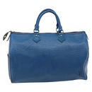 LOUIS VUITTON Epi Speedy 35 Handtasche Toledo Blue M42995 LV Auth ARZ466-2