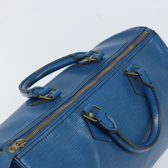 LOUIS VUITTON Epi Speedy 35 Handtasche Toledo Blue M42995 LV Auth ARZ466