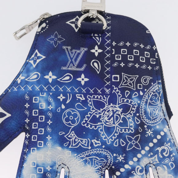 LOUIS VUITTON Monogram Bandana HIGH 5 Pouch White Blue M81410 LV Auth ARZ477SAM