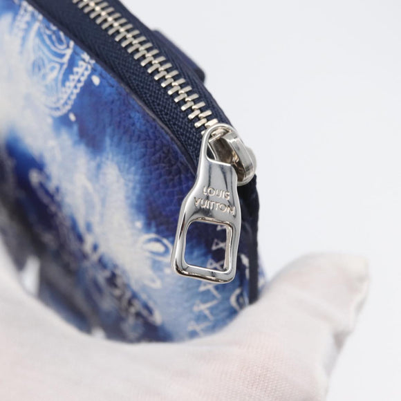LOUIS VUITTON Monogram Bandana HIGH 5 Pouch White Blue M81410 LV Auth ARZ477SAM