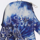 LOUIS VUITTON Monogram Bandana HIGH 5 Pouch White Blue M81410 LV Auth ARZ477SAM-5