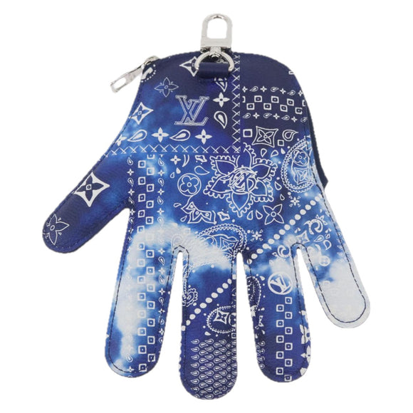 LOUIS VUITTON Monogram Bandana HIGH 5 Pouch White Blue M81410 LV Auth ARZ477SAM
