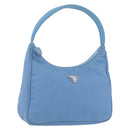 PRADA Hand Bag Nylon Light Blue Silver Auth ARZ485A-1