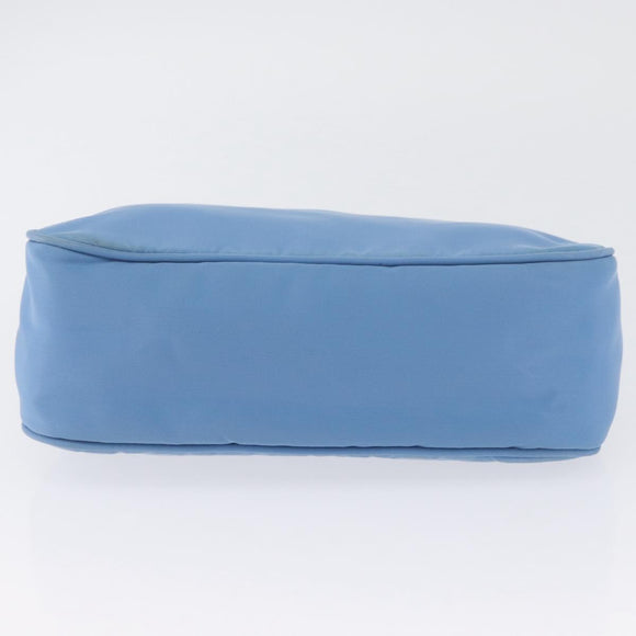 PRADA Hand Bag Nylon Light Blue Silver Auth ARZ485A