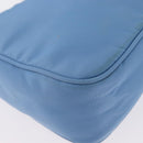 PRADA Hand Bag Nylon Light Blue Silver Auth ARZ485A-13