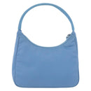 PRADA Hand Bag Nylon Light Blue Silver Auth ARZ485A-4