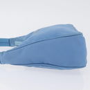 PRADA Hand Bag Nylon Light Blue Silver Auth ARZ485A-6