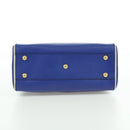 Salvatore Ferragamo Gancini Sofia Handtas Leer 2-weg Blauw Goud Auth ARZ486A-6