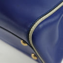 Salvatore Ferragamo Gancini Sofia Handtas Leer 2-weg Blauw Goud Auth ARZ486A-18