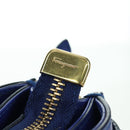 Salvatore Ferragamo Gancini Sofia Handtas Leer 2-weg Blauw Goud Auth ARZ486A-22