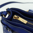 Salvatore Ferragamo Gancini Sofia Handtas Leer 2-weg Blauw Goud Auth ARZ486A-23