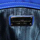 Salvatore Ferragamo Gancini Sofia Handtas Leer 2-weg Blauw Goud Auth ARZ486A-24