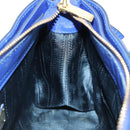 Salvatore Ferragamo Gancini Sofia Handtas Leer 2-weg Blauw Goud Auth ARZ486A-25