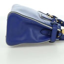 Salvatore Ferragamo Gancini Sofia Handtas Leer 2-weg Blauw Goud Auth ARZ486A-4