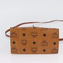 MCM Vicetos Logogram Hand Bag PVC Leather 2way Brown Gold Auth ARZ491-11