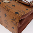 MCM Vicetos Logogram Hand Bag PVC Leather 2way Brown Gold Auth ARZ491-13