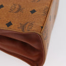 MCM Vicetos Logogram Hand Bag PVC Leather 2way Brown Gold Auth ARZ491-14
