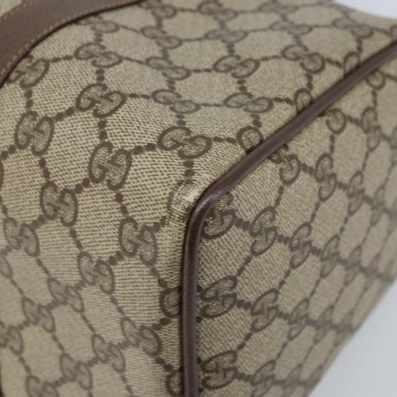 GUCCI GG Supreme Web Sherry Line Boston Bag PVC Beige Gold 40 02 007 Auth ARZ492