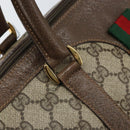 GUCCI GG Supreme Web Sherry Line Boston Bag PVC Beige Gold 40 02 007 Auth ARZ492-10