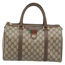 GUCCI GG Supreme Web Sherry Line Boston Bag PVC Beige Gold 40 02 007 Auth ARZ492-13