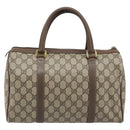 GUCCI GG Supreme Web Sherry Line Boston Bag PVC Beige Gold 40 02 007 Auth ARZ492-2