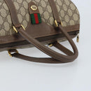 GUCCI GG Supreme Web Sherry Line Boston Bag PVC Beige Gold 40 02 007 Auth ARZ492-7