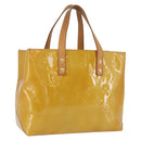 LOUIS VUITTON Monogram Vernis Reade PM Hand Bag Beige M91144 LV Auth ARZ496-1