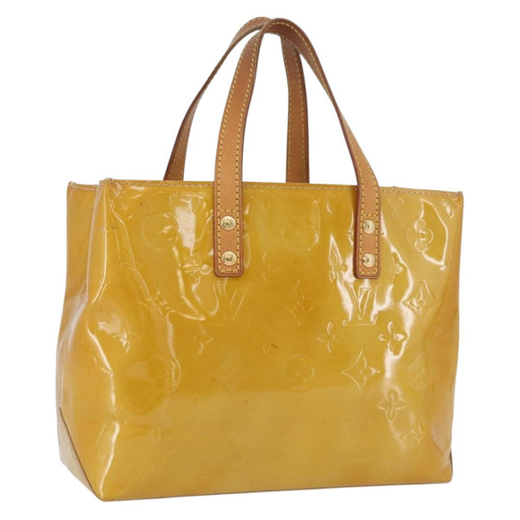 LOUIS VUITTON Monogram Vernis Reade PM Hand Bag Beige M91144 LV Auth ARZ496