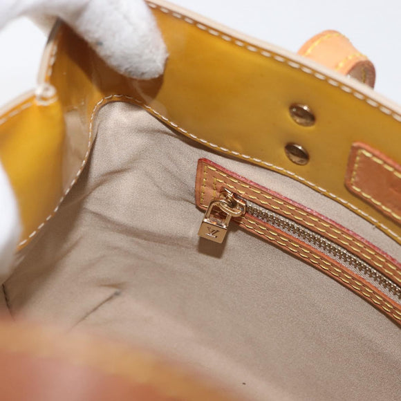 LOUIS VUITTON Monogram Vernis Reade PM Hand Bag Beige M91144 LV Auth ARZ496