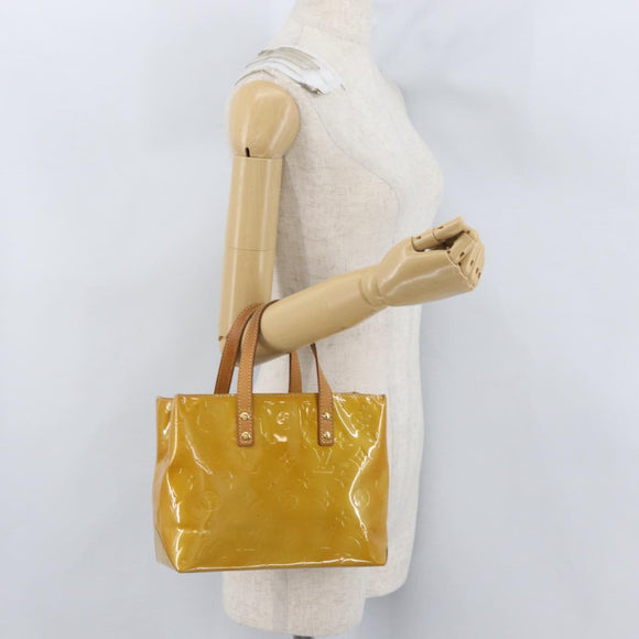 LOUIS VUITTON Monogram Vernis Reade PM Hand Bag Beige M91144 LV Auth ARZ496