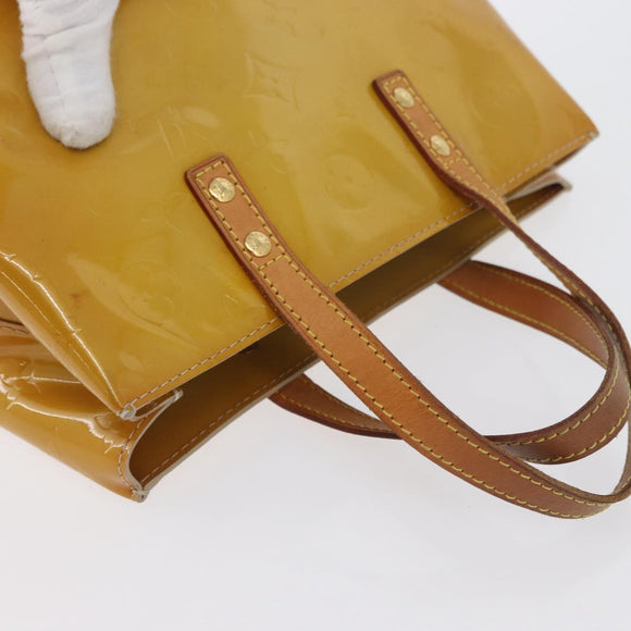 LOUIS VUITTON Monogram Vernis Reade PM Hand Bag Beige M91144 LV Auth ARZ496