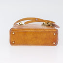 Christian Dior Trotter Canvas Lady Dior Hand Bag 2way Yellow Gold Auth ARZ504-5