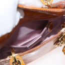 Christian Dior Trotter Canvas Lady Dior Hand Bag 2way Yellow Gold Auth ARZ504-23