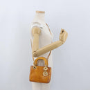 Christian Dior Trotter Canvas Lady Dior Hand Bag 2way Yellow Gold Auth ARZ504-24
