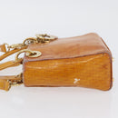Christian Dior Trotter Canvas Lady Dior Hand Bag 2way Yellow Gold Auth ARZ504-4