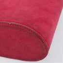 Christian Dior Chain Shoulder Bag Suede Pink Gold Auth ARZ505A-9