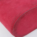 Christian Dior Chain Shoulder Bag Suede Pink Gold Auth ARZ505A-14