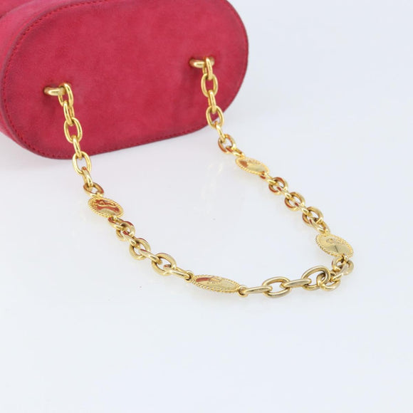 Christian Dior Chain Shoulder Bag Suede Pink Gold Auth ARZ505A