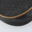 Christian Dior Honeycomb Canvas Shoulder Bag PVC Black Gold Auth ARZ506-13