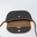 Christian Dior Honeycomb Canvas Shoulder Bag PVC Black Gold Auth ARZ506-15
