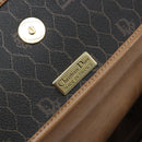 Christian Dior Honeycomb Canvas Shoulder Bag PVC Black Gold Auth ARZ506-16