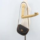 Christian Dior Honeycomb Canvas Shoulder Bag PVC Black Gold Auth ARZ506-22
